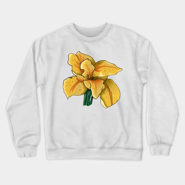 Yellow Iris Flower Crewneck Sweatshirt by BrittaniRose